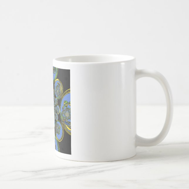 Mug Beau cool royal bleu noir kaléidoscope art (Droite)