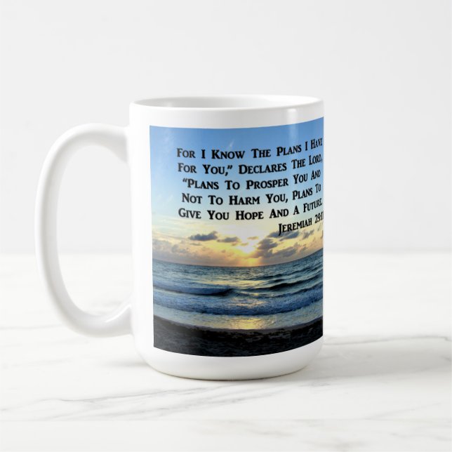 MUG BEAU JEREMIAH 29:11 SKIS BLEUS (Gauche)