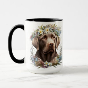 MUG BEAU LABRADOR RETRIEVER CHOCOLAT A L'AQUARELLE