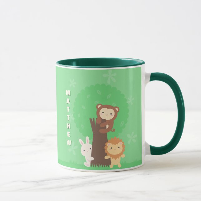 Mug Beau Lion lapin et singe Forêt Animaux (Droite)