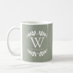 Mug Beau Monogramme vert Sage