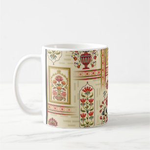 Mug Beau motif de fleur moghole sans couture avec moti
