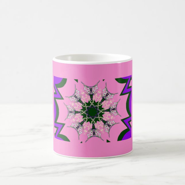 Mug Beau motif de teinte violet rose bébé monogramme d (Centre)
