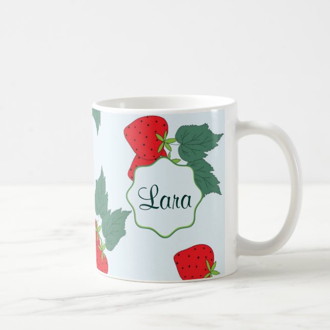 Mug beau motif mignon doux de fraise. Personali (Droite)