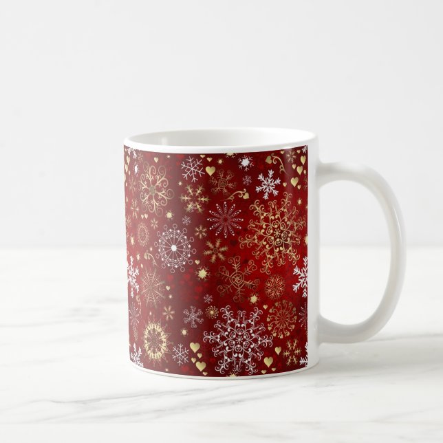Mug Beau Noël rouge, blanc et doré (Droite)