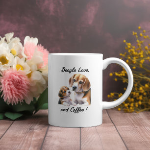 Mug Beau Noir et Bleu Amour Beagle