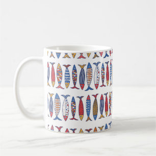 Mug Beau poisson. Enfants arrière - plans. Motif sans 