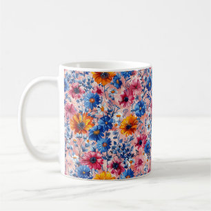 Mug Beau Printemps coloré Fille Fleur sauvage