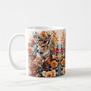 Mug Beau Stag au milieu des fleurs