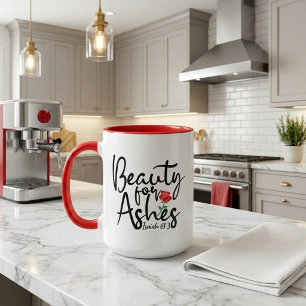 Mug Beauté de Rose Rouge pour Cendres Esaïe 61:3