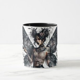 Mug Beauté foncée Gothique asiatique Fée Tatouages & W