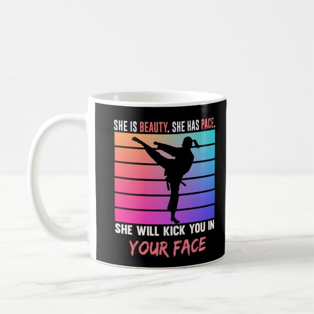 Mug Beauté Karate Girl Kick You Taekwondo Jiu Jitsu (Gauche)