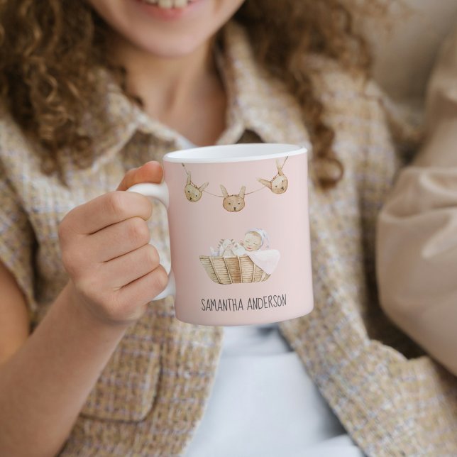 Mug Beauté moderne Pastel Pink Nom de l'enfant (Créateur téléchargé)