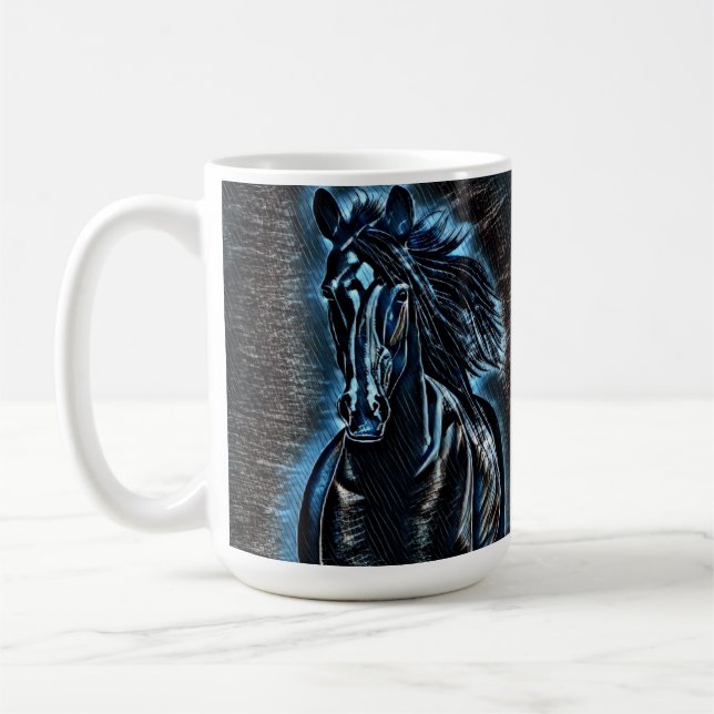 Mug Beauté occidentale Wild Mustang Blue Tones (Gauche)