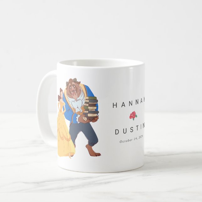 Mug Beauté personnalisée et Mariage de la bête Keepsak (Devant gauche)