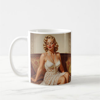 Mug Beautiful blonde pin-up 50's art