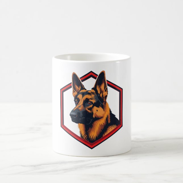 Mug Beautiful German Shepard In A Six Sided Frame (Centre)