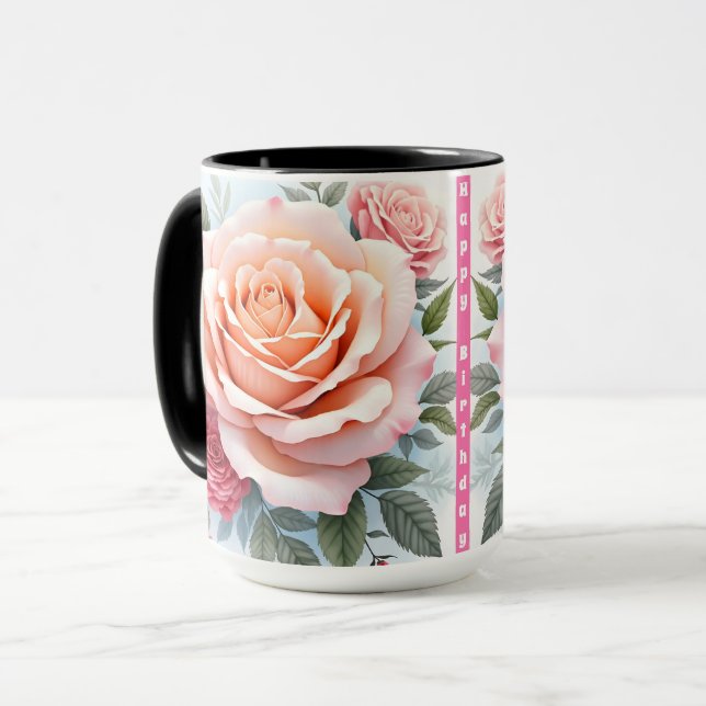 Mug Beautiful Pink Roses Luxury Modern Collection (Devant gauche)