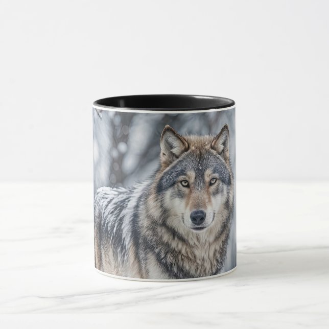 Mug Beautiful  Wolf in Snow Wildlife (Centre)