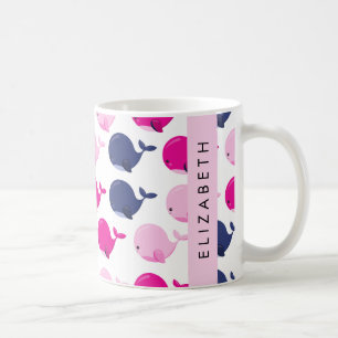 Mug Beaux Baleines, Motif De Baleines, Votre Nom