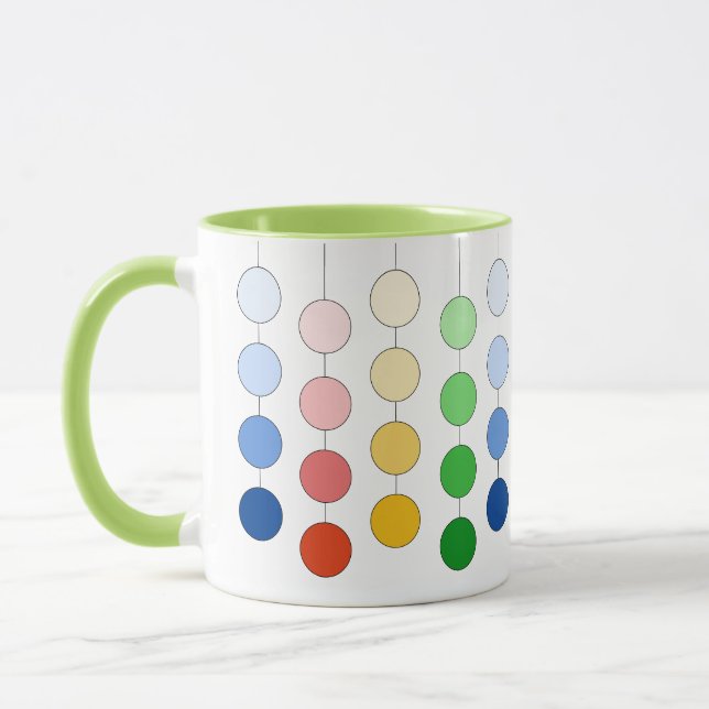 Mug Beaux cercles de pendage multicolores modernes (Gauche)