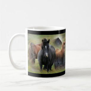 Mug Beaux chevaux et grange rustique