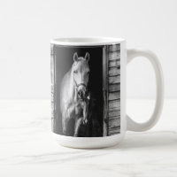 Beaux chevaux & Grange Noir et blanc