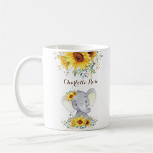 Mug Bébé adorable Fleurs de soleil de couleur d'eau 