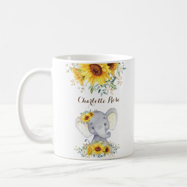 Mug Bébé adorable Fleurs de soleil de couleur d'eau du (Gauche)
