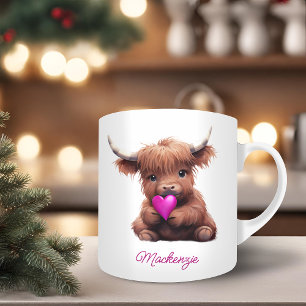 Mug Bébé adorable Highland Coeur de vache