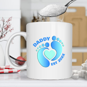 Mug Bébé bleu boug pieds pour papa