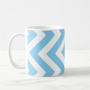 Mug Bébé bleu et blanc Grand Motif vertical Chevron