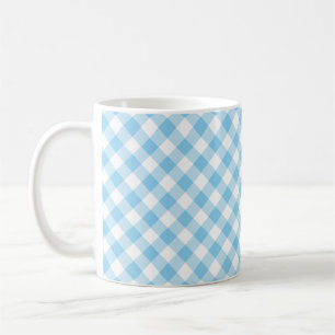 Mug Bébé Bleu et Blanc Moyenne Diagonale En vichy Chèq