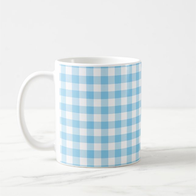 Mug Bébé Bleu et Blanc Taille moyenne En vichy Chèques (Gauche)