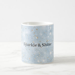 Mug Bébé Bleu Faux Paillettes  