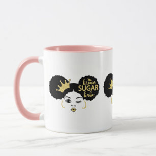 Mug Bébé Brown de sucre en noir et or