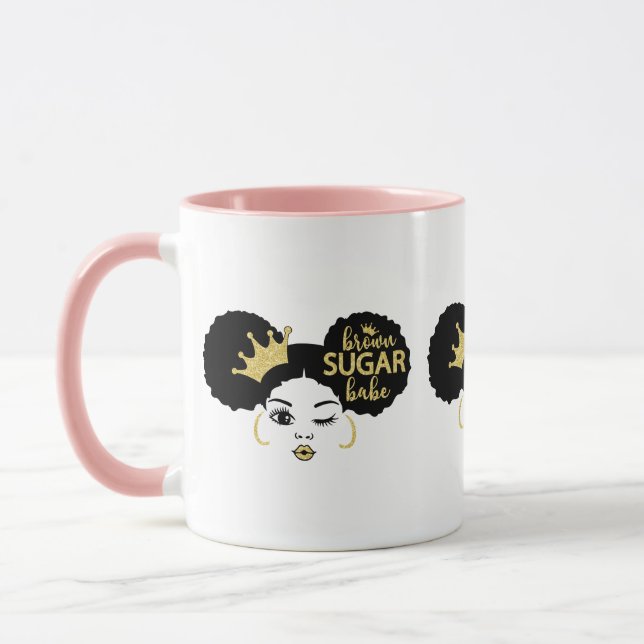 Mug Bébé Brown de sucre en noir et or (Gauche)