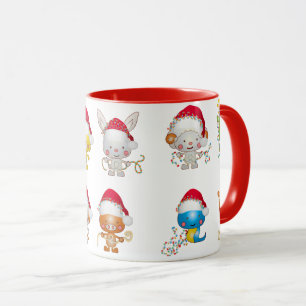 Mug Bébé de Noël mignon animal Noël Casquette café de