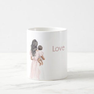 Mug Bébé en robe rose femme noire