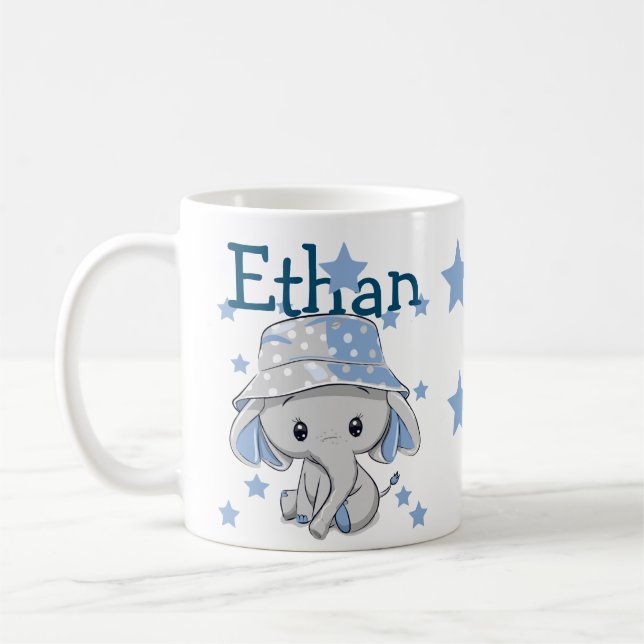 Mug Bébé mignon éléphant garçon (Gauche)