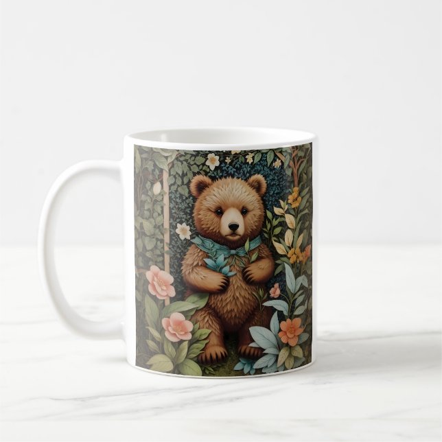 Mug Bébé mignon Ours Brown William Morris Inspiré (Gauche)