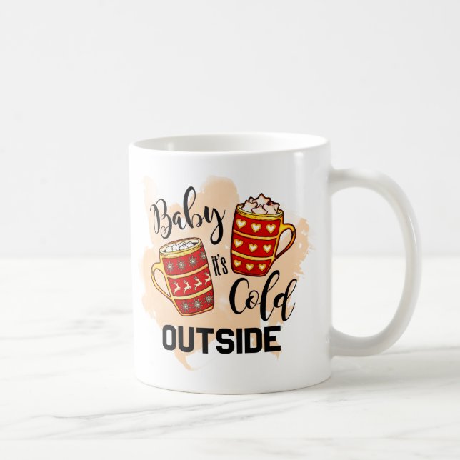 Mug Bébé rouge Il fait froid dehors Illustration de No (Droite)