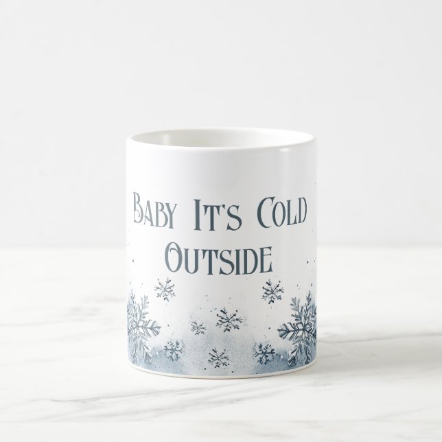Mug Bébé son froid à l'extérieur Snowflakes Blue (Centre)