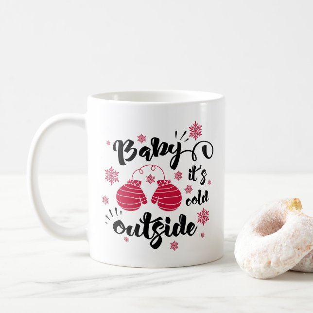 Mug Bébé son froid dehors mignonette mittens hiver (Avec donut)