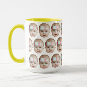 Mug Bébé Visage Père, Fête des Mères Cadeau Drôle cade