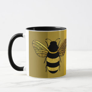 MUG BEE AUTIFUL DAN TEXTE BEE BEE BLACK OR JAUNE