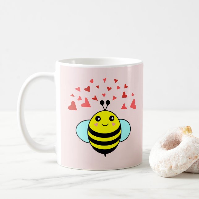 Mug Bee Happy Love Heart (Avec donut)