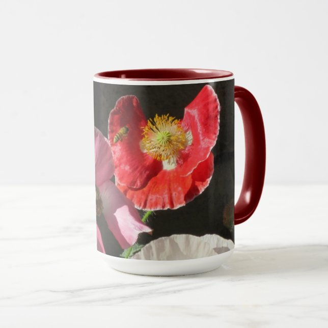 Mug "Bee In the Poppies" (Devant droit)