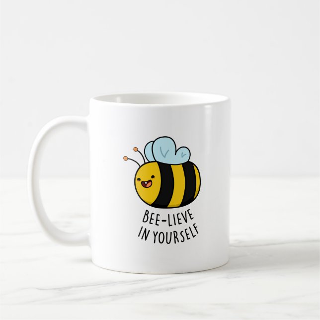 Mug Bee-lieve en toi amusant Bee Pun (Gauche)