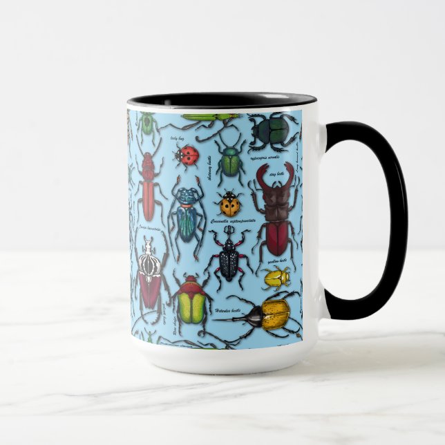Mug Beetons sur bleu (Droite)